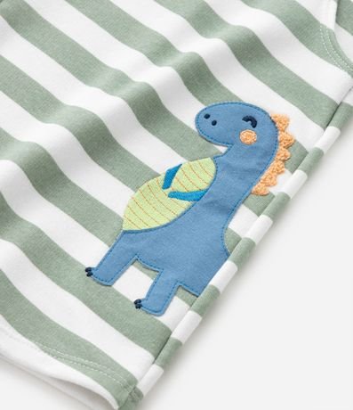 Enterito Infantil con Estampa de Rayas y Dino - Talle 0 a 18 meses 7