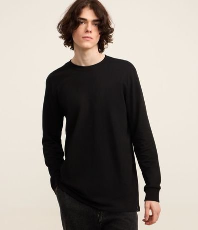 Remera Comfort en Algodón con Manga Larga