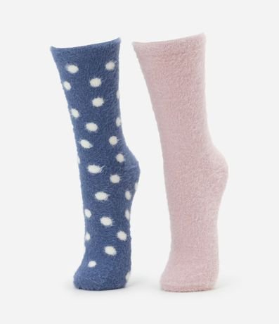 Kit 02 Medias Caña larga en Pelo Artificial