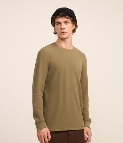 Remera Regular en Algodón con Textura