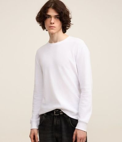 Remera Regular en Algodón con Textura