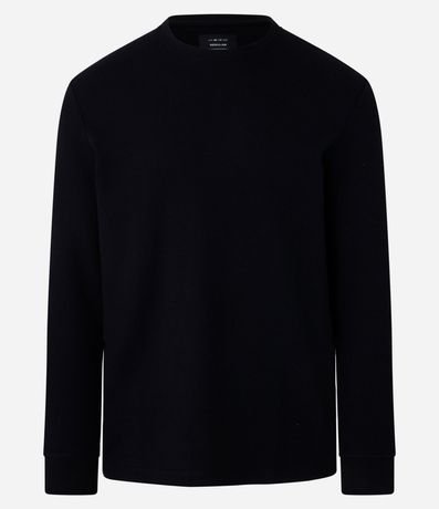 Remera Regular en Algodón con Textura