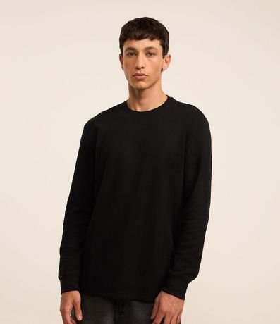 Remera Regular en Algodón con Textura