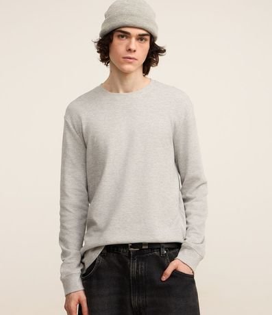 Remera Regular en Algodón con Textura