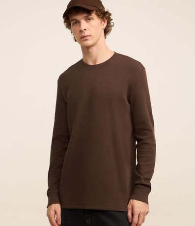 Remera Regular en Algodón con Textura