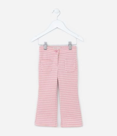 Pantalón Flare Infantil con Estampa de Cuadros Vichy - Talle 1 a 5 años