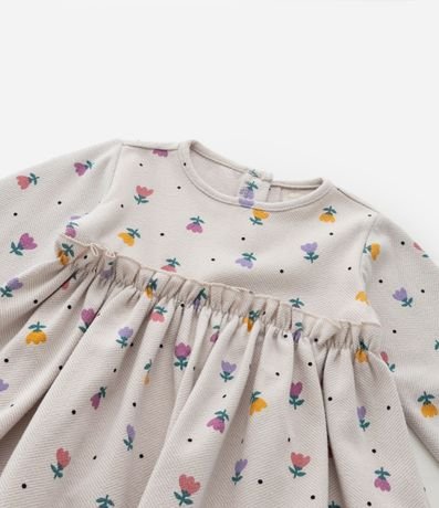 Vestido Infantil con Media Can Can y Estampa Tulipa - Talle 1 a 5 años 4