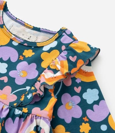 Vestido Infantil con Volados en los Hombros y Estampa Divertida - Talle 1 a 5 años 4