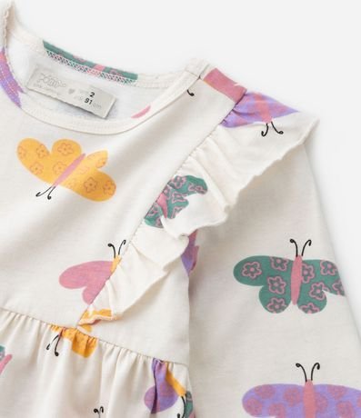 Vestido Infantil con Volados y Estampa Mariposas - Talle 1 a 5 años 4