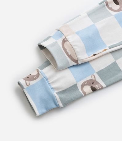 Pijama Infantil Tricosado con Estampa Animalitos y de Cuadros - Talle 2 a 6 años 8