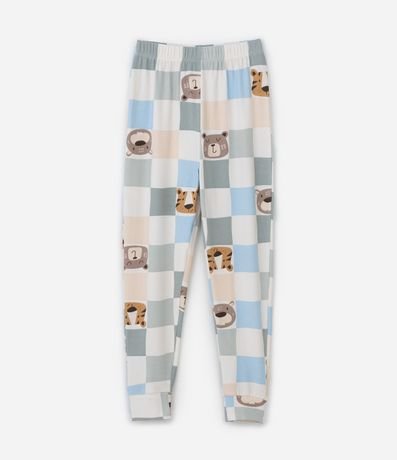 Pijama Infantil Tricosado con Estampa Animalitos y de Cuadros - Talle 2 a 6 años 5