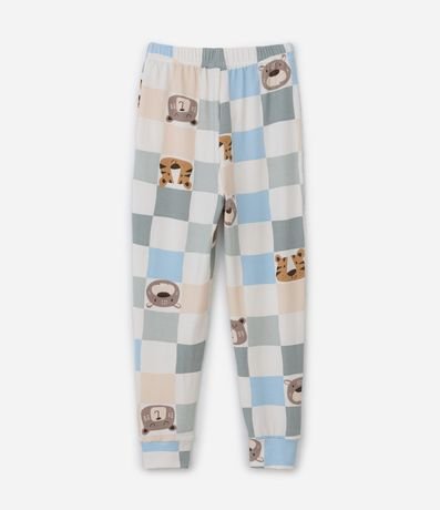 Pijama Infantil Tricosado con Estampa Animalitos y de Cuadros - Talle 2 a 6 años 6