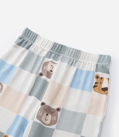 Pijama Infantil Tricosado con Estampa Animalitos y de Cuadros - Talle 2 a 6 años 7