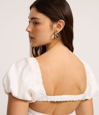 Vestido Corto en Bengalina con Manga Abullonada 4