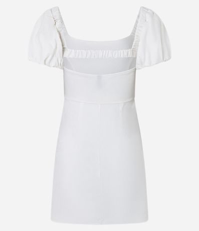 Vestido Corto en Bengalina con Manga Abullonada 6