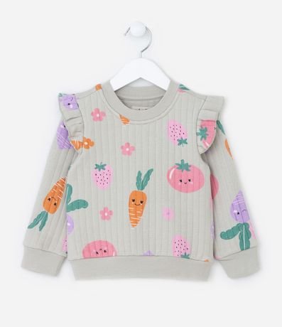 Conjunto Infantil en Capitoneada con Estampa Legumes - Talle 1 a 5 años 2