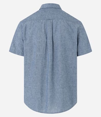 Camisa Comfort Básica en Lino con Bolsillo Delantero 7