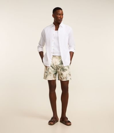 Bermuda de Baño en Microfibra con Estampa Floral 1