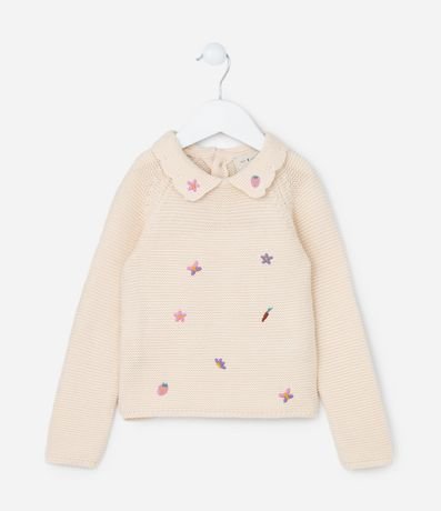 Suéter Infantil con Bordado Mini Mini Ícones - Talle 1 a 5 años