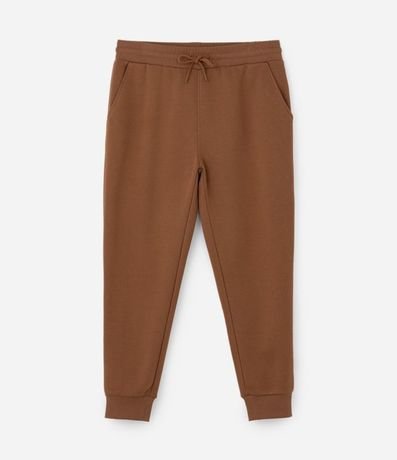 Pantalón en Algodón con Cintura Elástica y Bajo Ajustada