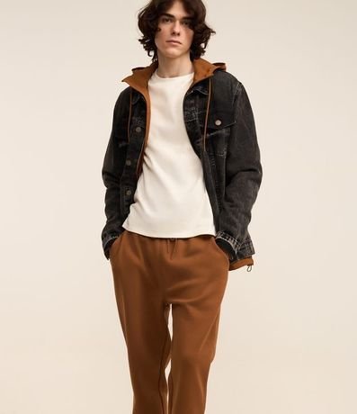 Pantalón en Algodón con Cintura Elástica y Bajo Ajustada 3