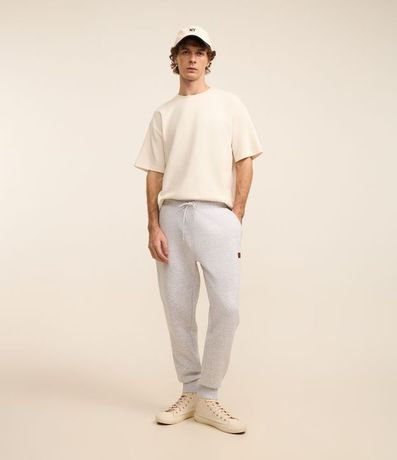 Pantalón en Algodón con Cintura Elástica y Bajo Ajustada