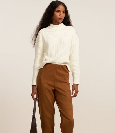 Pantalón Legging en Suedine y Cremallera Lateral 2