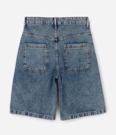 Bermuda Baggy Jeans con Pespunte Contrastante 2