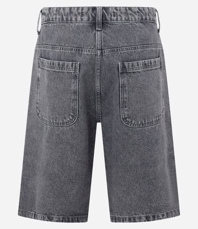 Bermuda Baggy Jeans con Pespunte Contrastante 6
