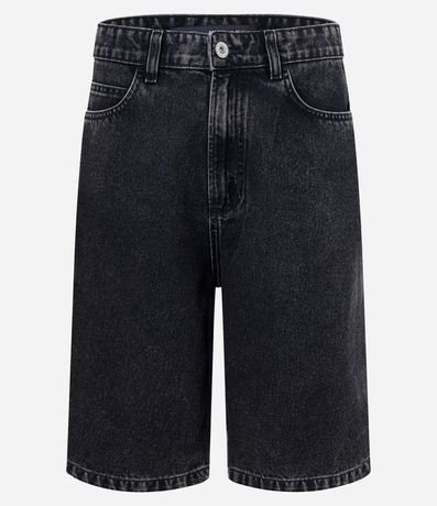 Bermuda Baggy Jeans con Pespunte Contrastante 4