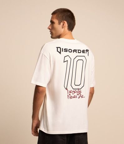 Remera Relaxed en Algodón Grueso con Estampa Disorder 10