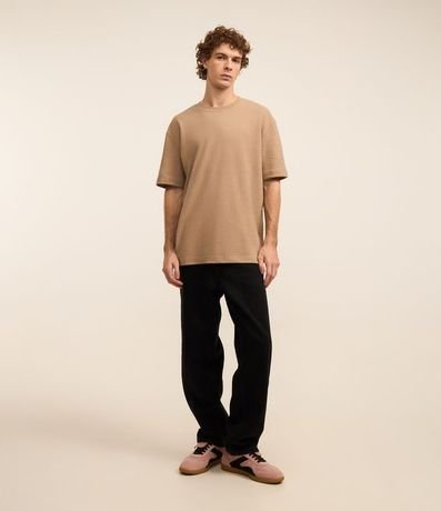 Remera en Algodón Texturizado en Cuello Redondo 2