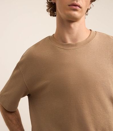 Remera en Algodón Texturizado en Cuello Redondo 3