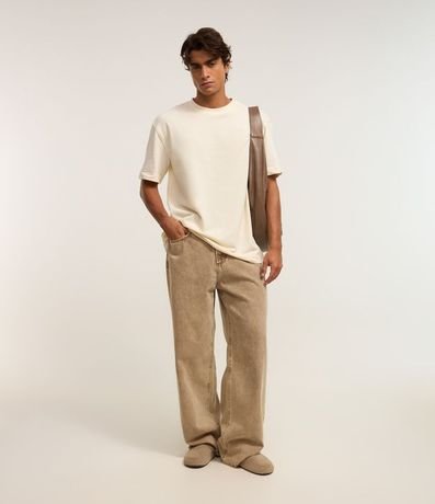 Remera en Algodón Texturizado en Cuello Redondo 2