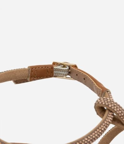 Sandalia Plana Gladiadora con Malla de Strass 4