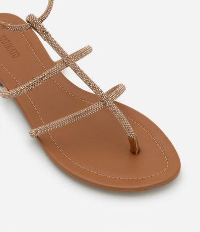 Sandalia Plana Gladiadora con Malla de Strass 5