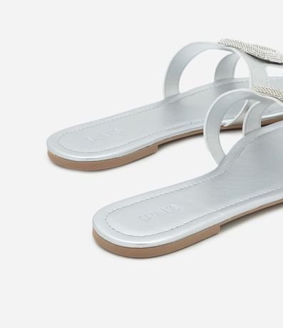 Sandalia Plana en PU Flat con Tiras H con Strass 3