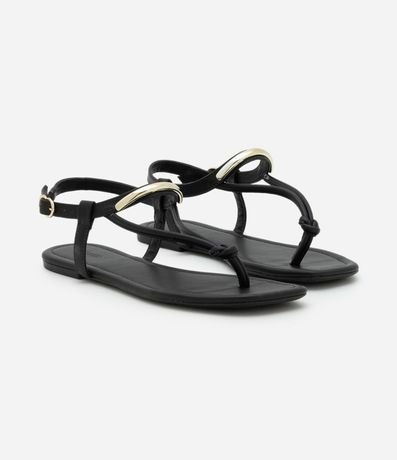 Sandalia Plana con Correas Finas y Detalle Metálico 2