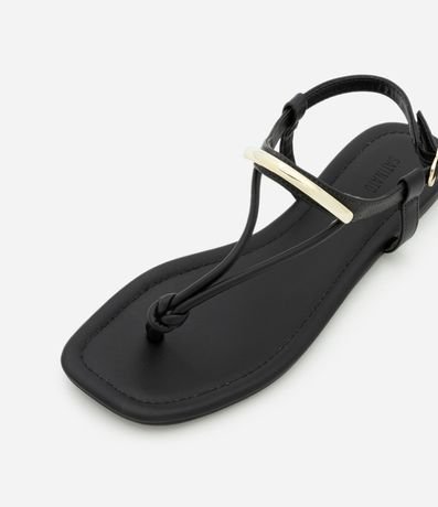 Sandalia Plana con Correas Finas y Detalle Metálico 6