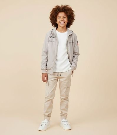 Campera Rompevientos Infantil con Estampa Nasa - Talle 5 a 14 años