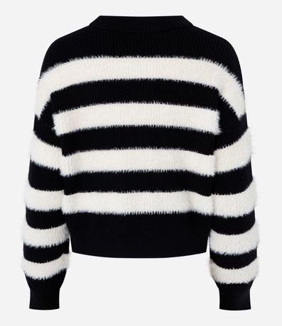 Buzo en Punto con Rayas y Pelito 6