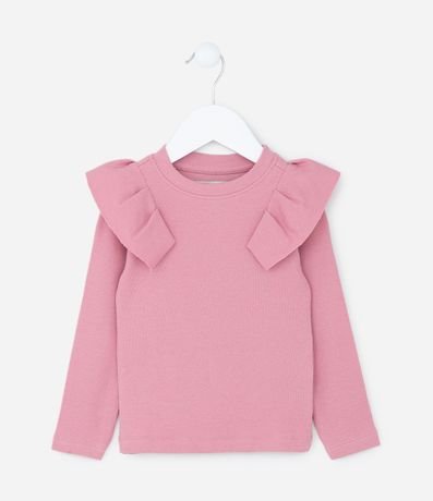 Blusa Infantil en Rib con Volados - Talle 1 a 5 años