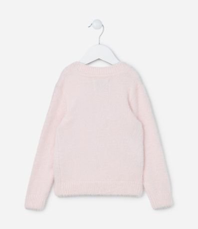 Suéter Infantil en Chenille Peludito con Estampa Corazón - Talle 1 a 5 años 2