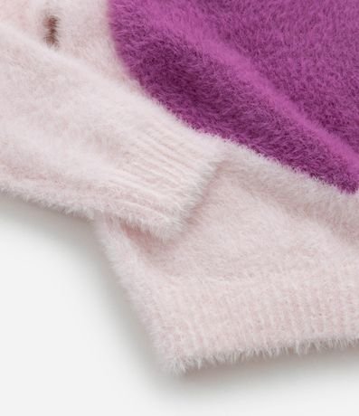 Suéter Infantil en Chenille Peludito con Estampa Corazón - Talle 1 a 5 años 4