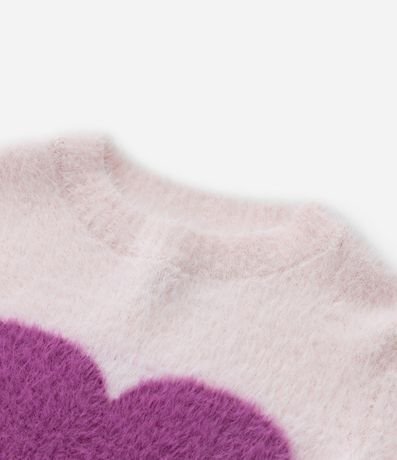 Suéter Infantil en Chenille Peludito con Estampa Corazón - Talle 1 a 5 años 5