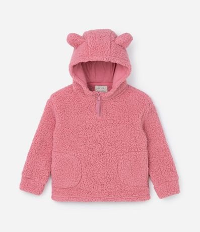 Saco Cerrado Infantil en Sherpa con Capucha de Orejitas - Talle 5 a 14 años