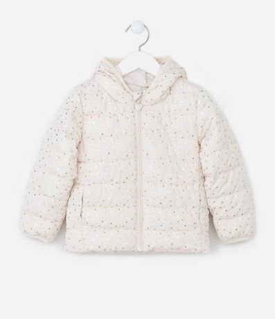Campera Puffer Infantil con de Lunares Metalizado - Talle 1 a 5 años