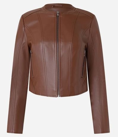Campera Básica en Pu con Cierre Track