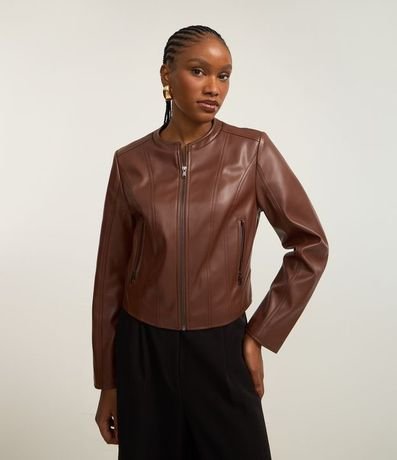 Campera Básica en Pu con Cierre Track 1