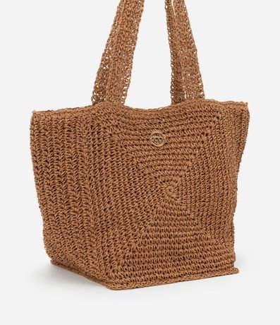 Cartera de Playa en Papel con Efecto Paja y Detalle De Metal